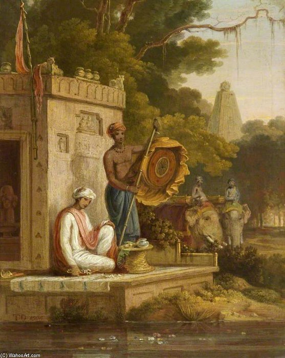 Puja Performed At A Temple Of Shiva — Thomas And William Daniell