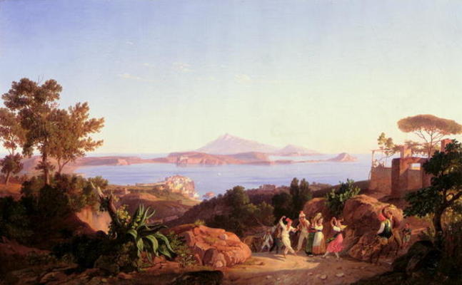 View Of The Gulf Of Pozzuoli With Mount Solfatara — Carl Wilhelm Goetzloff