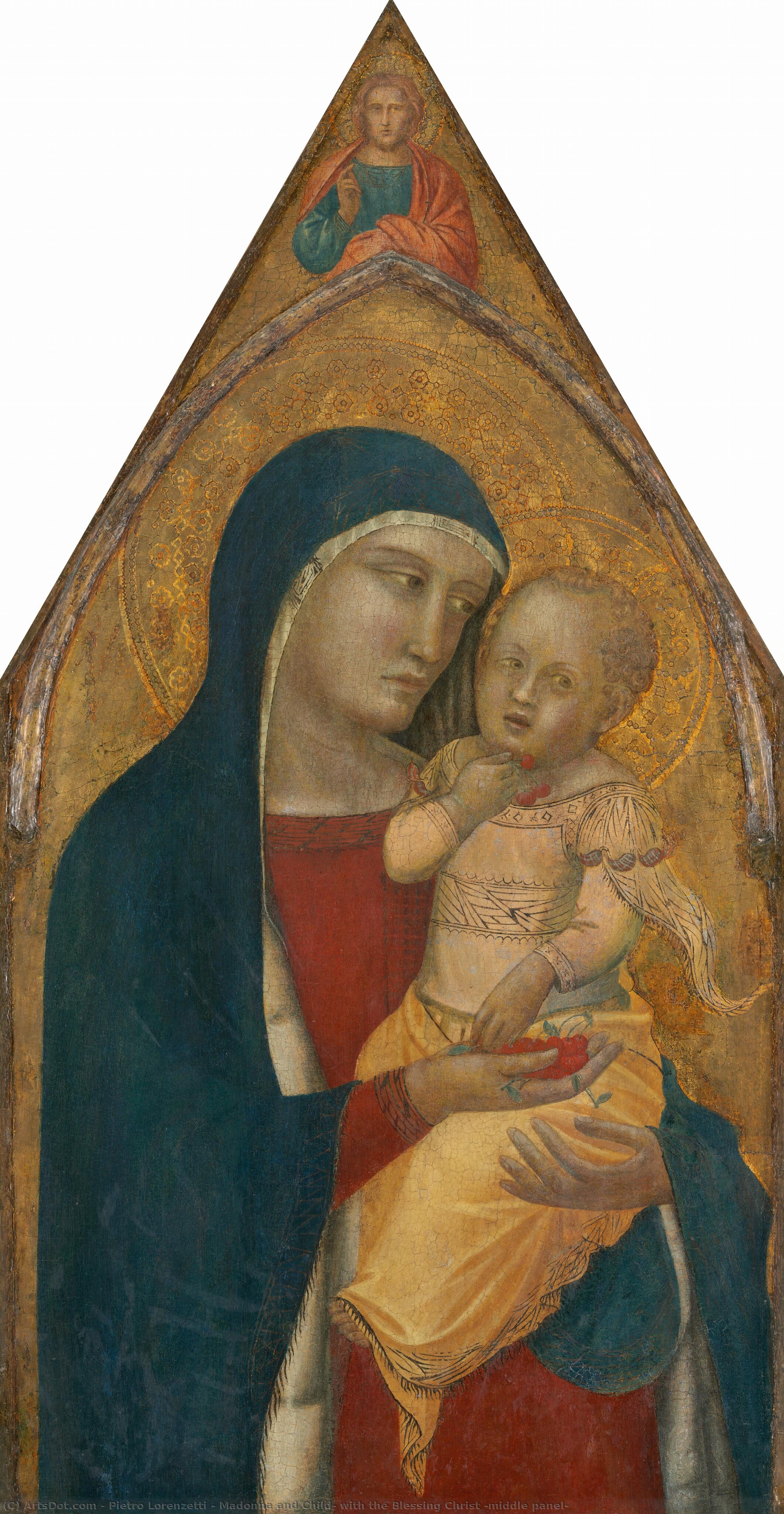 Madonna And Child, With The Blessing Christ [middle Panel] — Pjetro Lorencetri