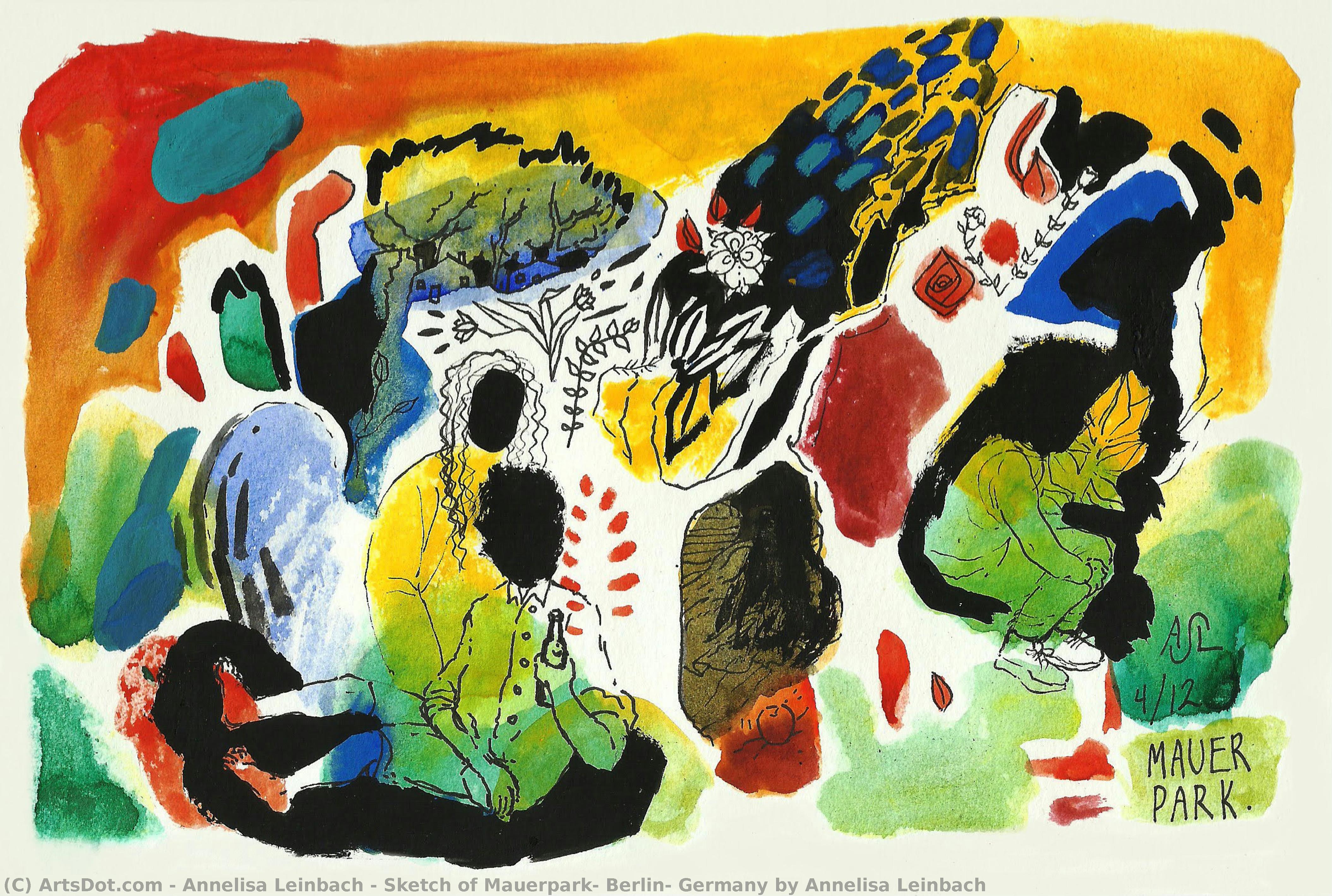 Sketch Of Mauerpark, Berlin, Germany By Annelisa Leinbach — Annelisa Leinbach