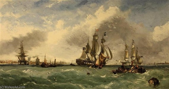 Shipping At The Mouth Of The River Medway — John Callow