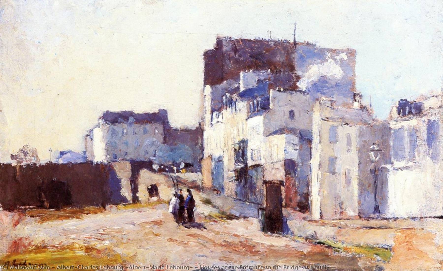 Houses At The Entrance To The Bridge At Neuilly — Albert-charles Lebourg