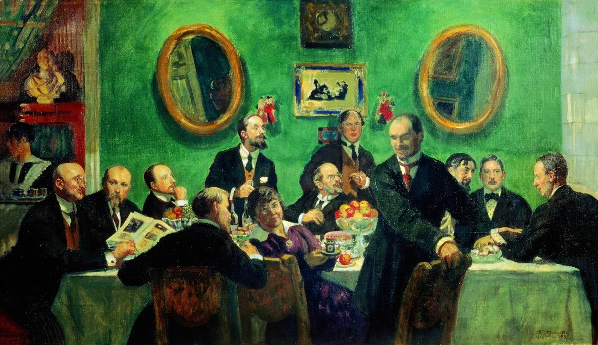 Group Portrait Of Painters Of The World Of Art — Boris Kustodijev
