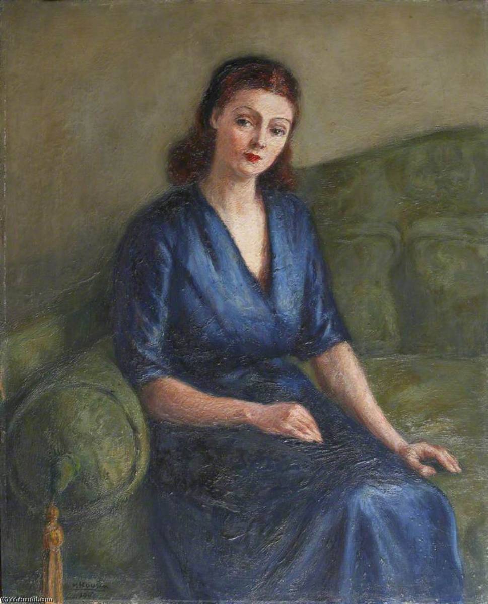 Seated Lady In Navy Blue — Georges Van Houten