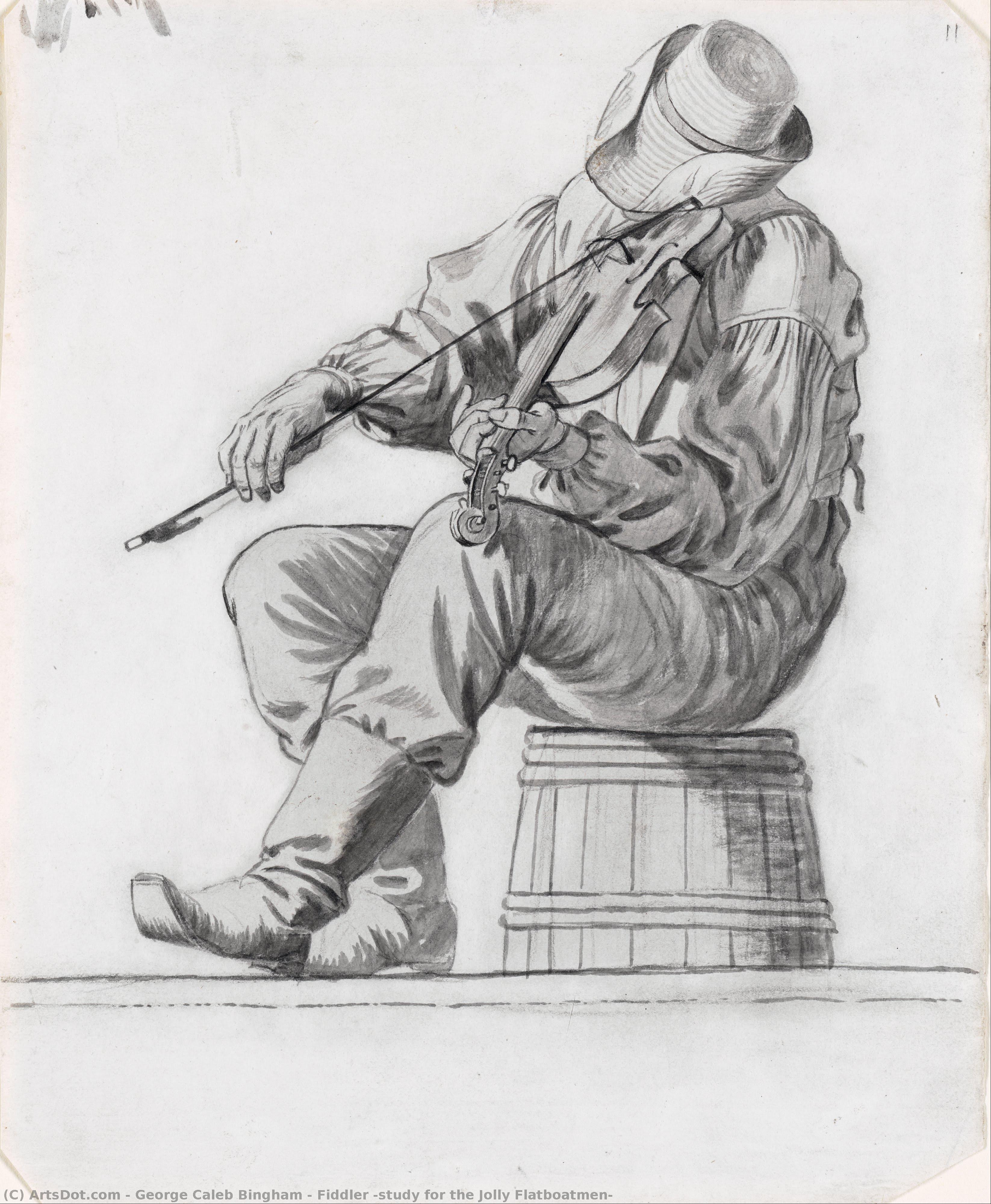 Fiddler (study For The Jolly Flatboatmen) — George Caleb Bingham