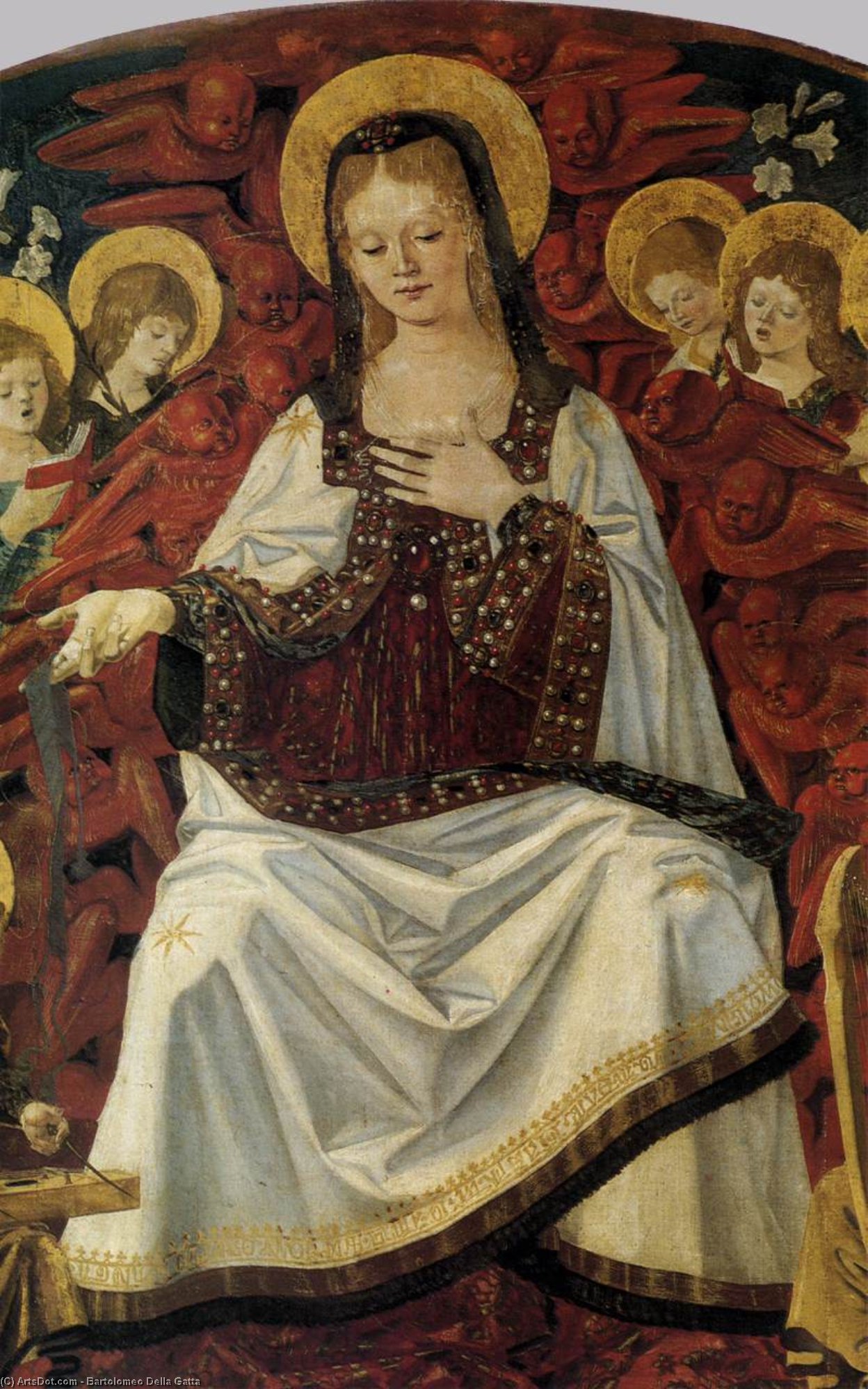 The Lady Of The Assumption Gives St Thomas Her Belt (detail) — Bartolomeo Della Gatta
