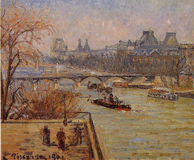 El Louvre — Camille Pissarro