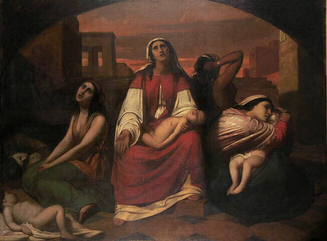 Rachel Les Femmes De Juda Pleurant Leurs Enfants Massacrés (ancien Titre) — Cazes Romain