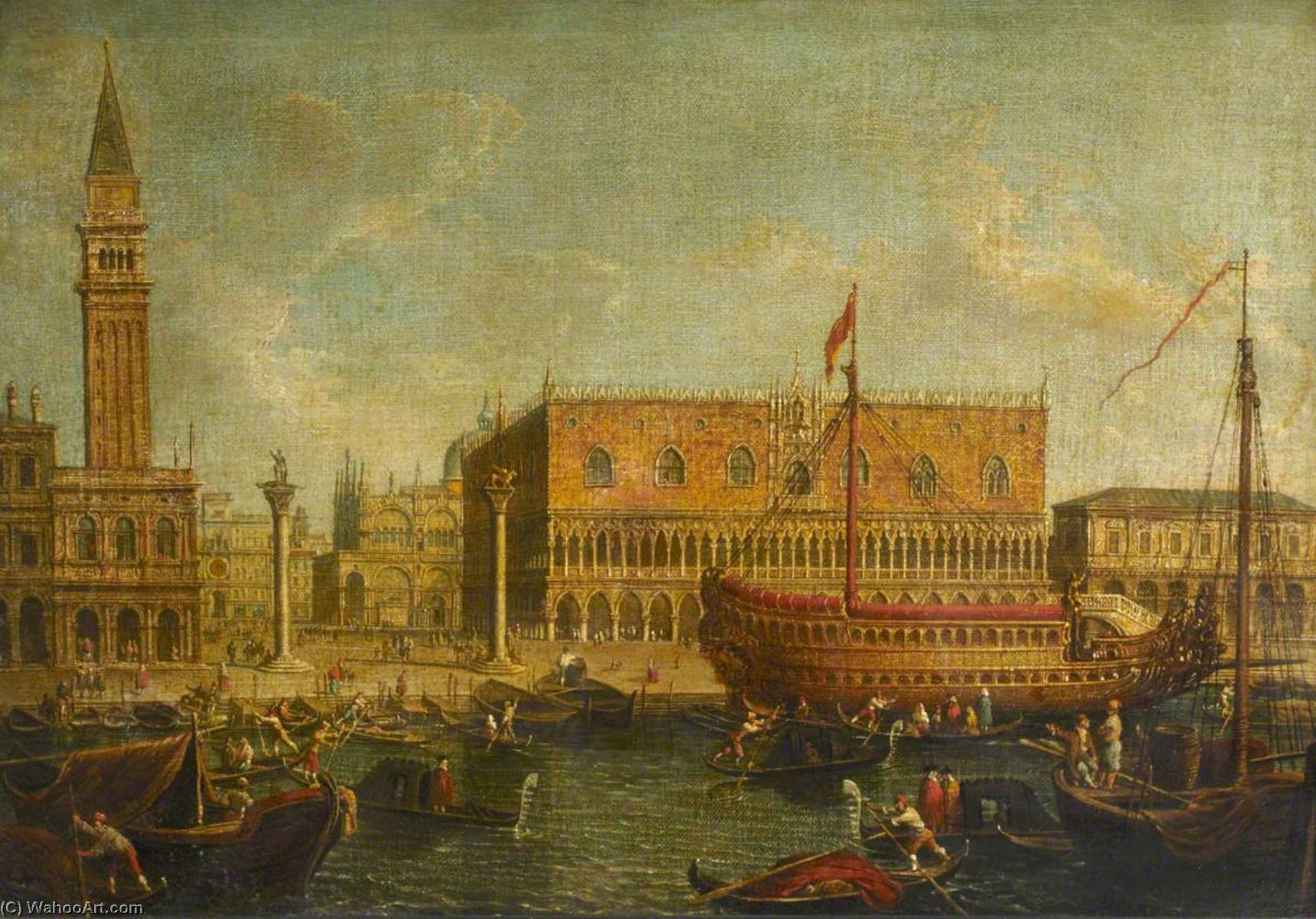 The State Vessel 'bucentaur' Moored Alongside The Doge's Palace, Venice — Michele Giovanni Marieschi