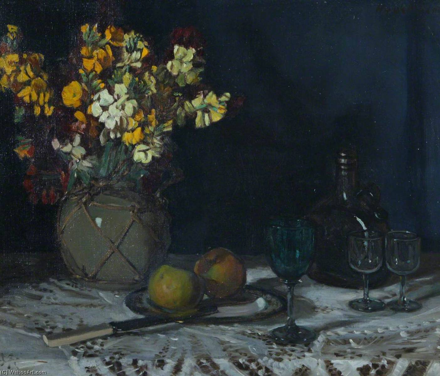 Still Life With A Flower And Wine Glasses — Hugh Munro