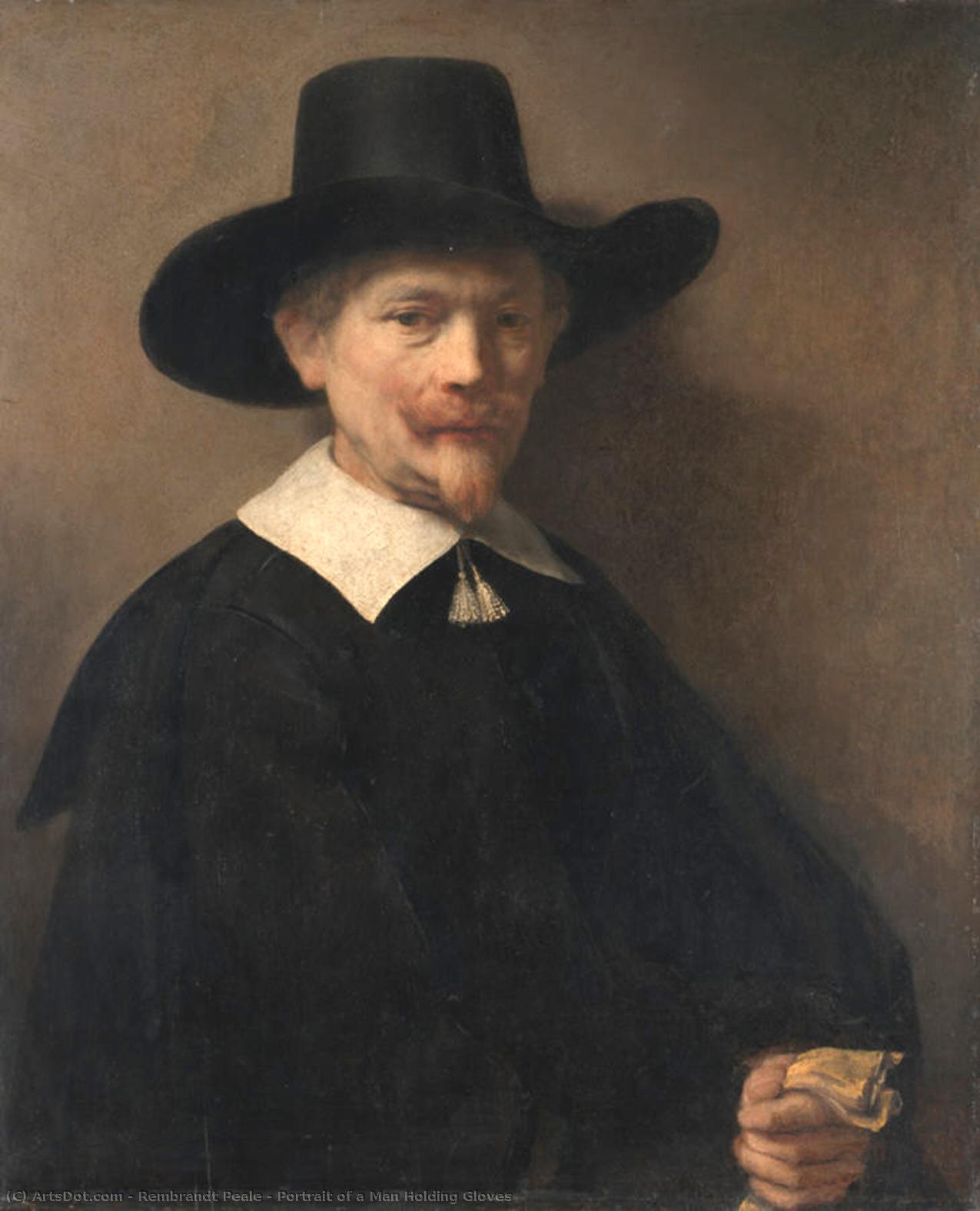 Portrait Of A Man Holding Gloves — Rembrandt Peale
