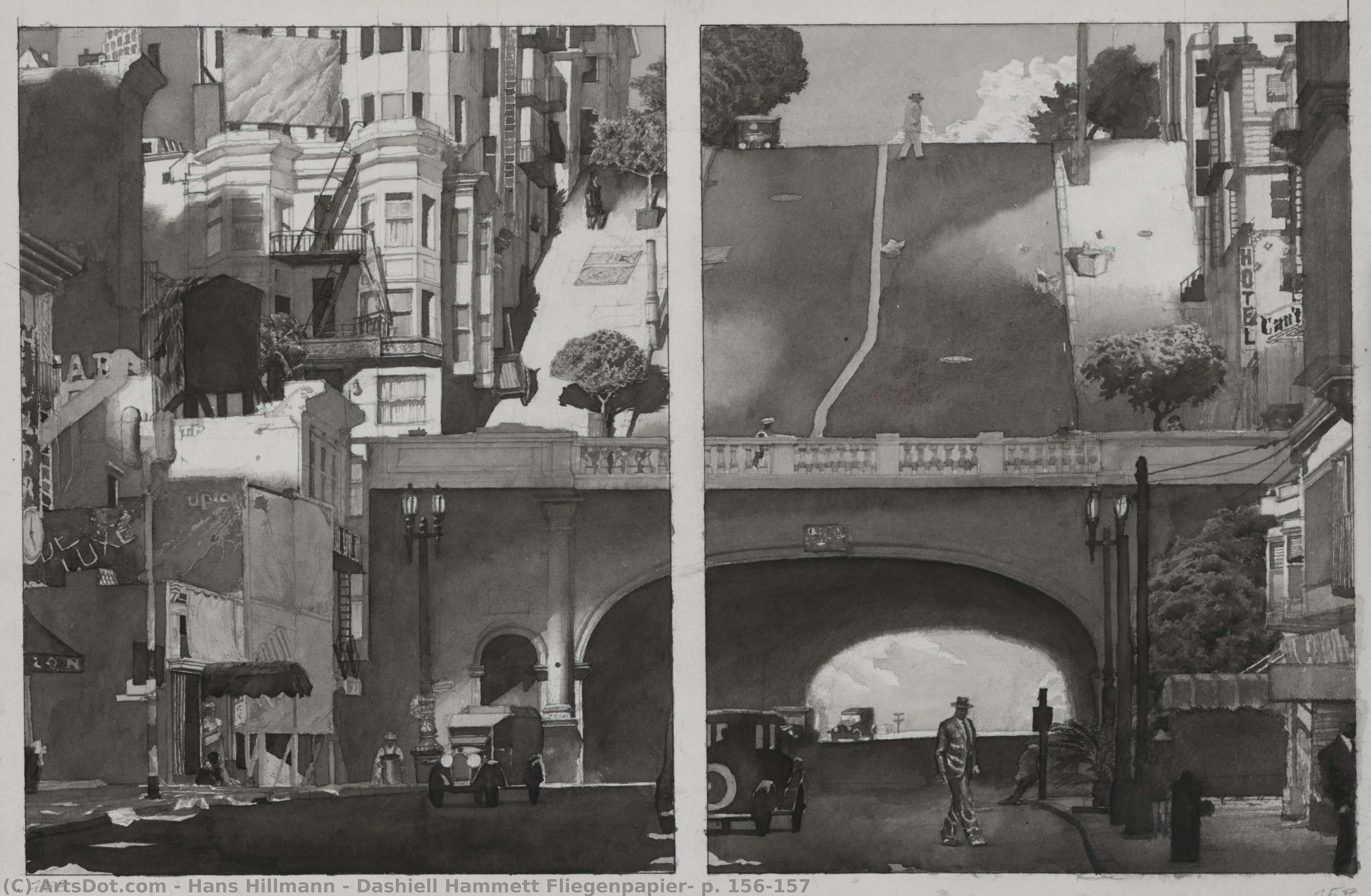 Dashiell Hammett Fliegenpapier, P. 156-157 — Hans Hillmann