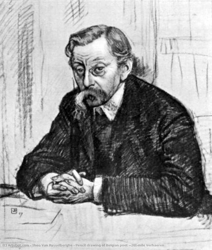 Pencil Drawing Of Belgian Poet Émile Verhaeren — Theo Van Rysselberghe