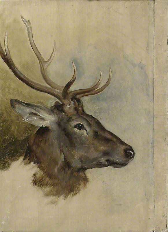 Two Studies Of A Stag's Head (verso) — Edvin Henri Lendsijer