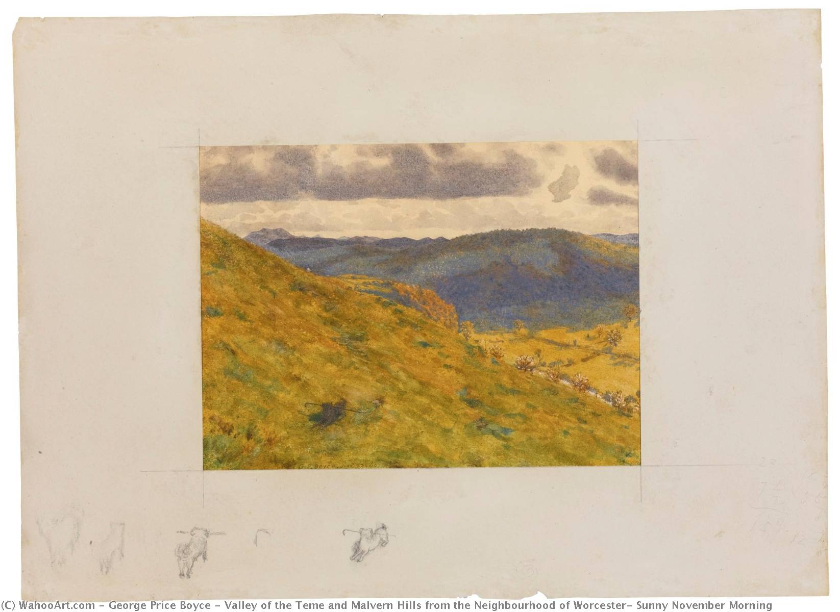 Valley Of The Teme And Malvern Hills From The Neighbourhood Of Worcester, Sunny November Morning — George Price Boyce