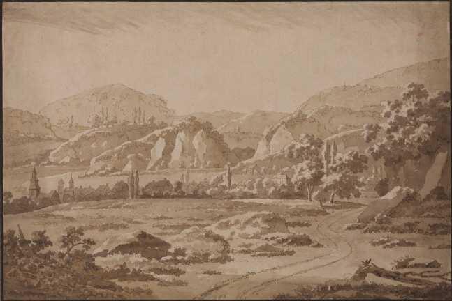 Landscape, A Village In Middle Distance And Hills In The Background — Pieter Jansz Post