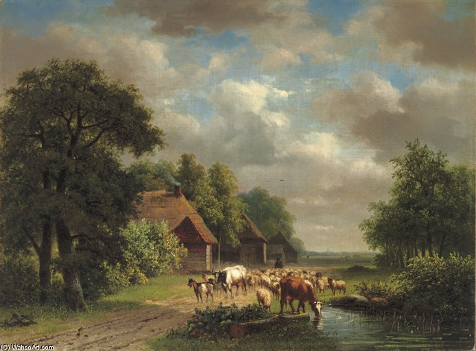 Cattle On A Path — Nicolaas Johannes Roosenboom