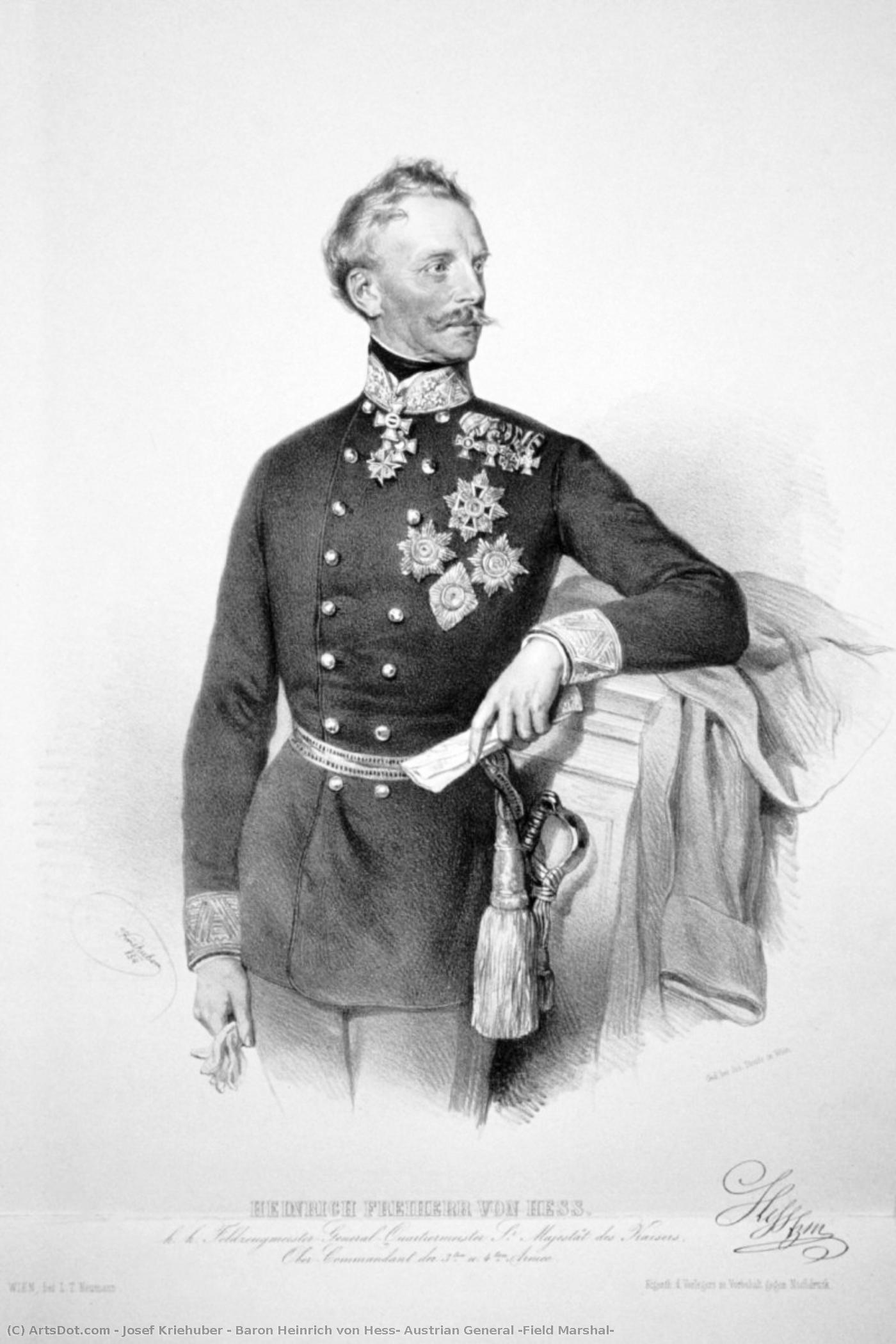 Baron Heinrich Von Hess, Austrian General (field Marshal) — Josef Kriehuber