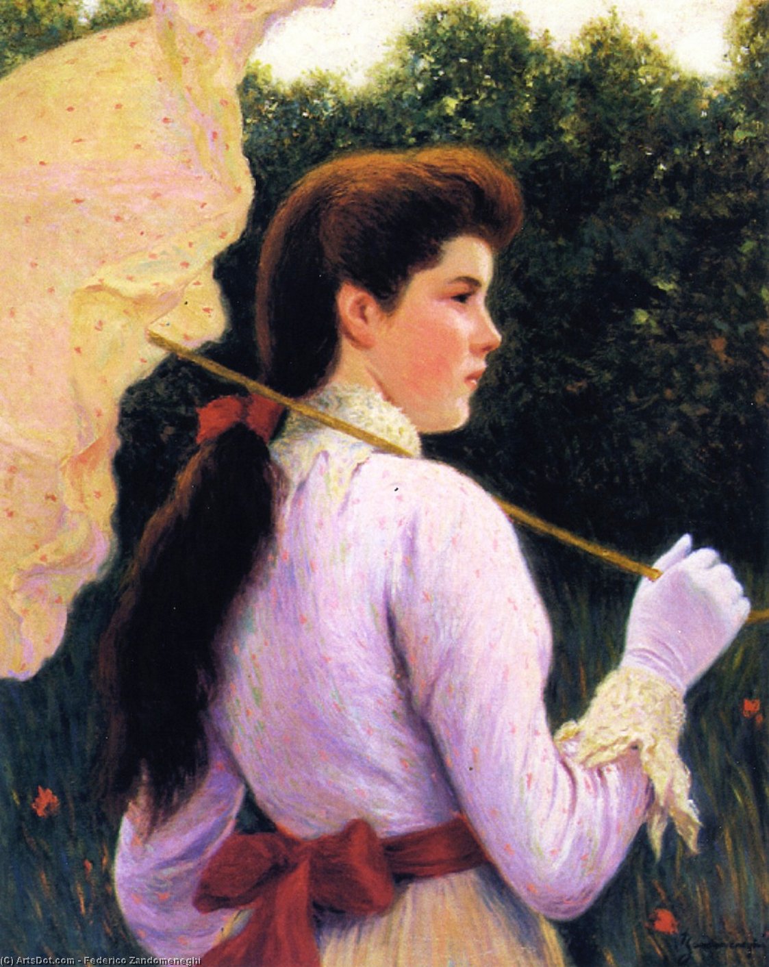 Girl With Umbrella — Federico Zandomeneghi