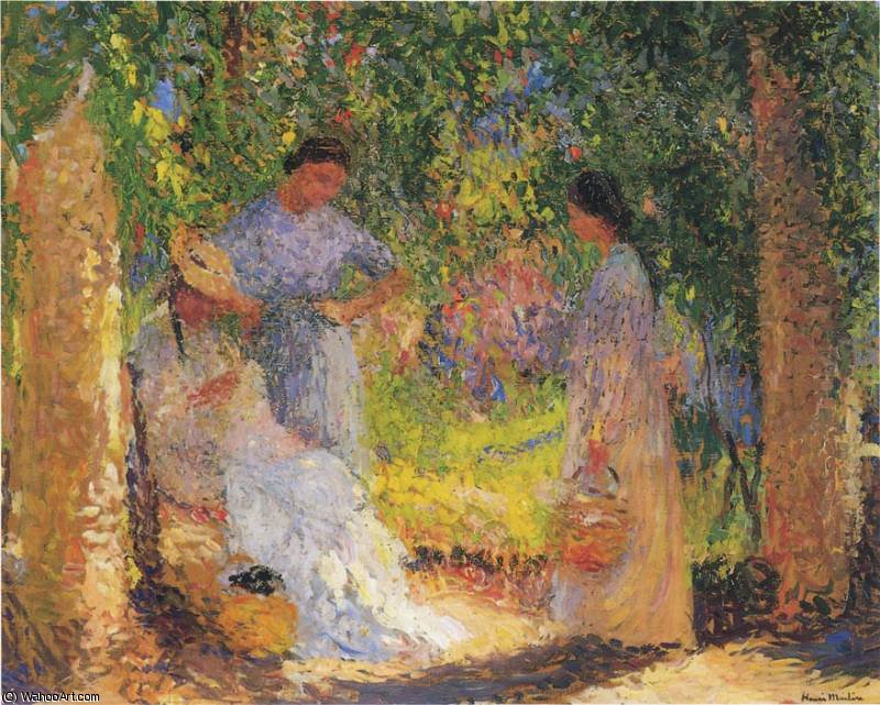 Trois Femmes Dans Un Jardin — Henri Jean Guillaume Martin