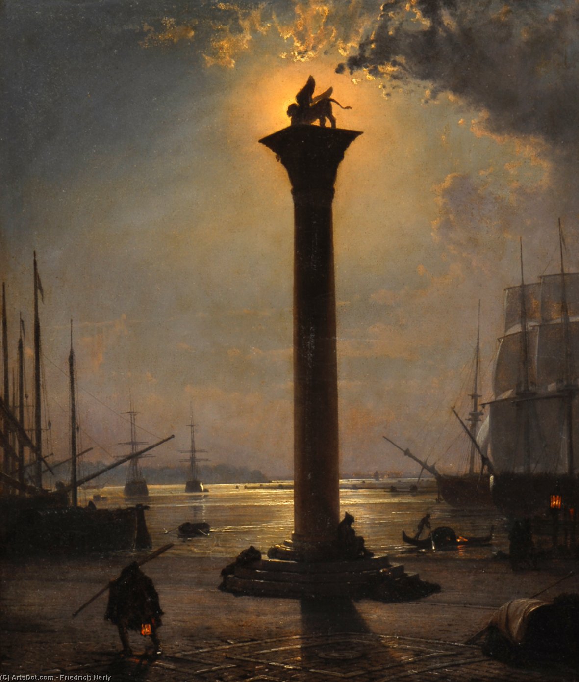 Piazetta San Marco Im Mondschein — Friedrich Nerly