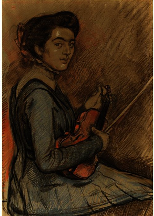 Renee Druet With Violin — テオ・ファン・ライスベルフ