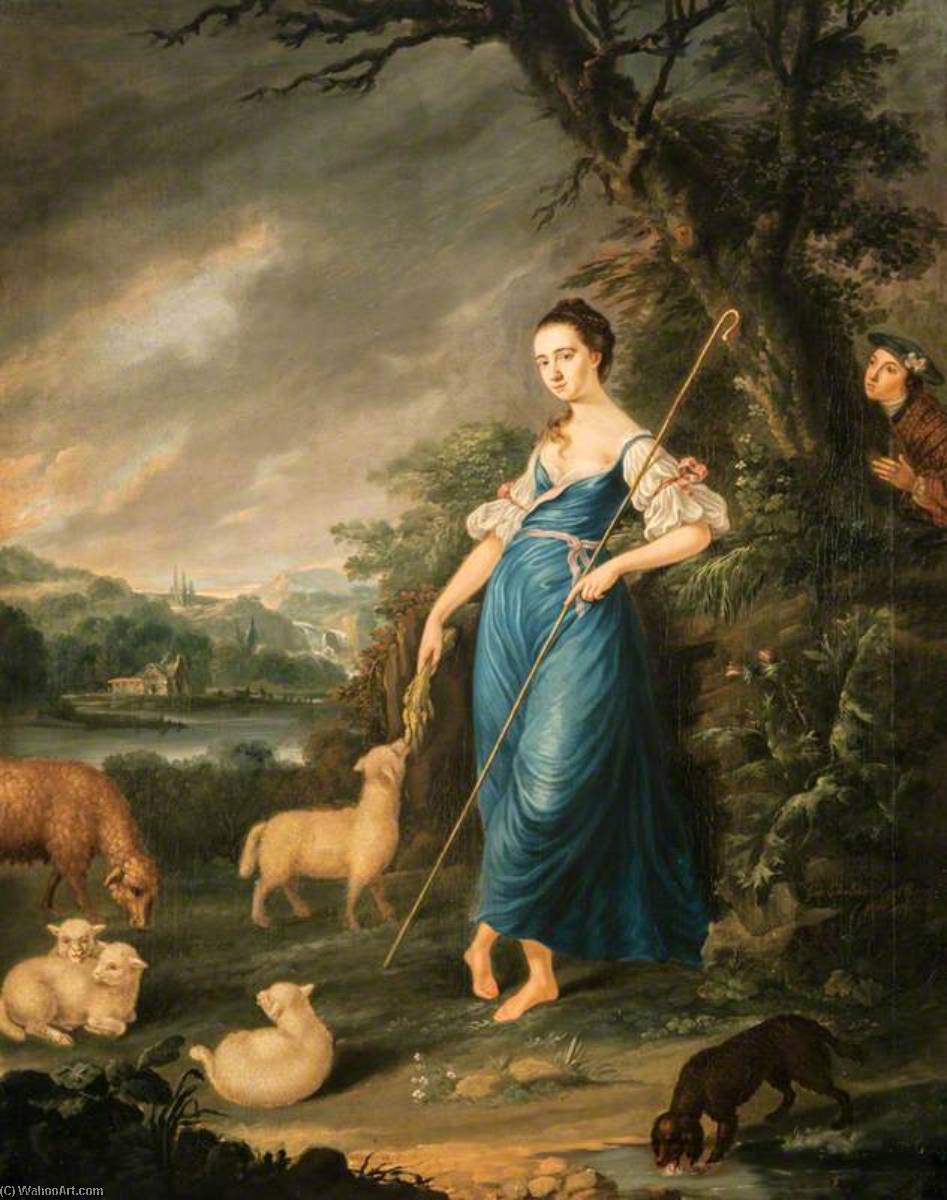 A Shepherdess Spied Upon In A Landscape — George Paul Chalmers