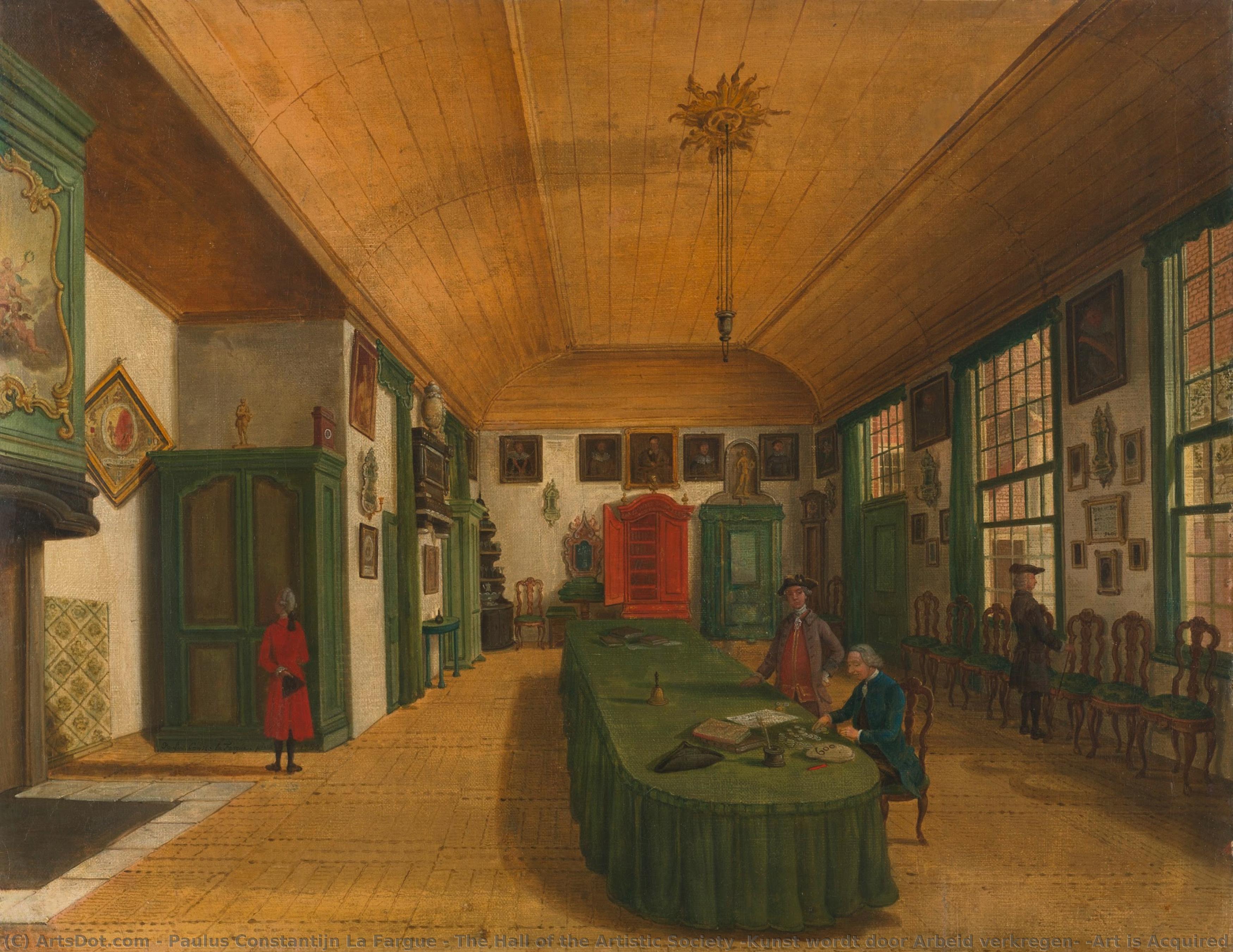 The Hall Of The Artistic Society "kunst Wordt Door Arbeid Verkregen" (art Is Acquired Through Labor) In Leiden, Paulus Constantijn La Fargue, 1780 — Paulus Constantijn La Fargue