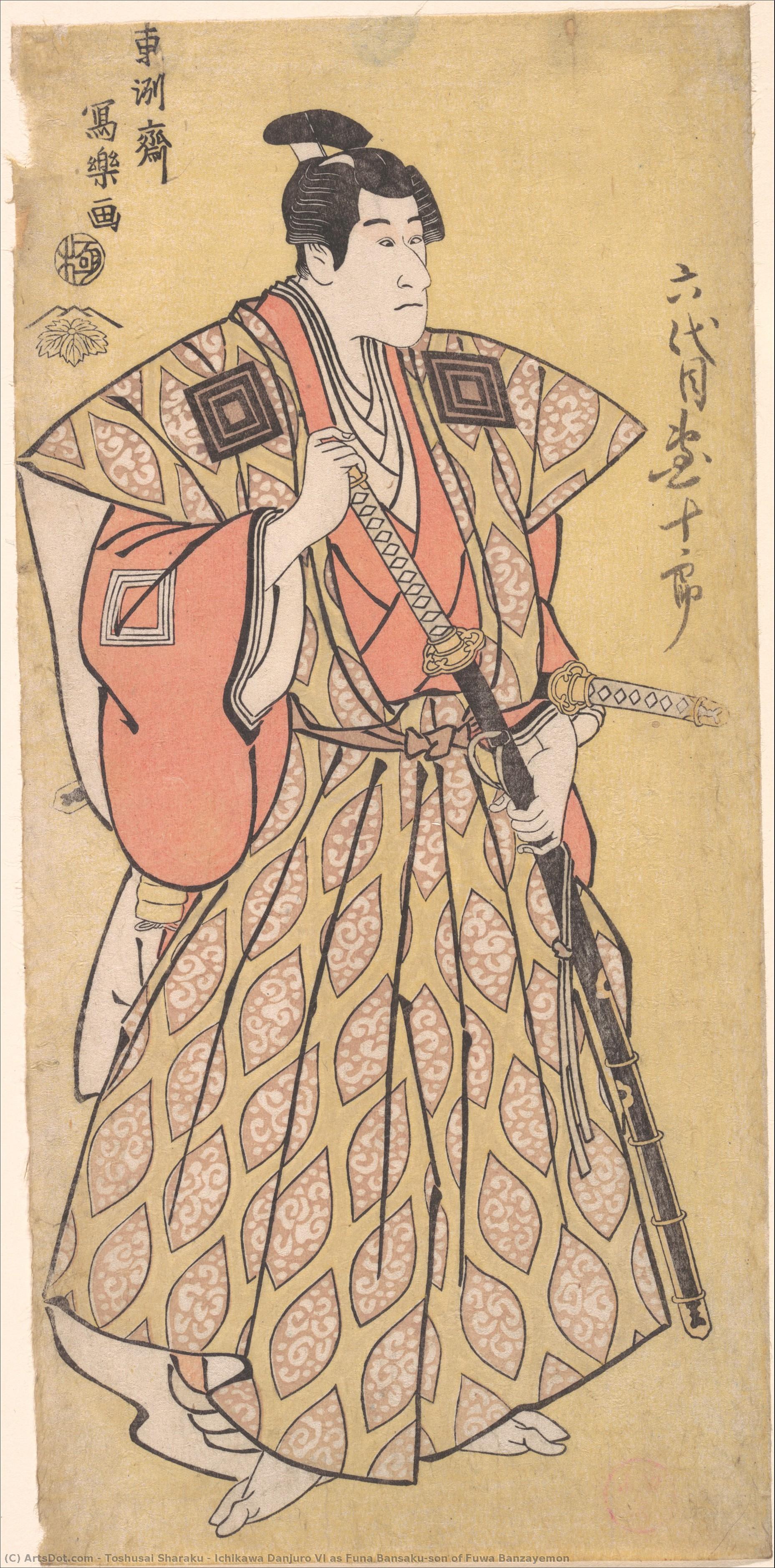Ichikawa Danjuro Vi As Funa Bansaku,son Of Fuwa Banzayemon — Tošusai Šaraku