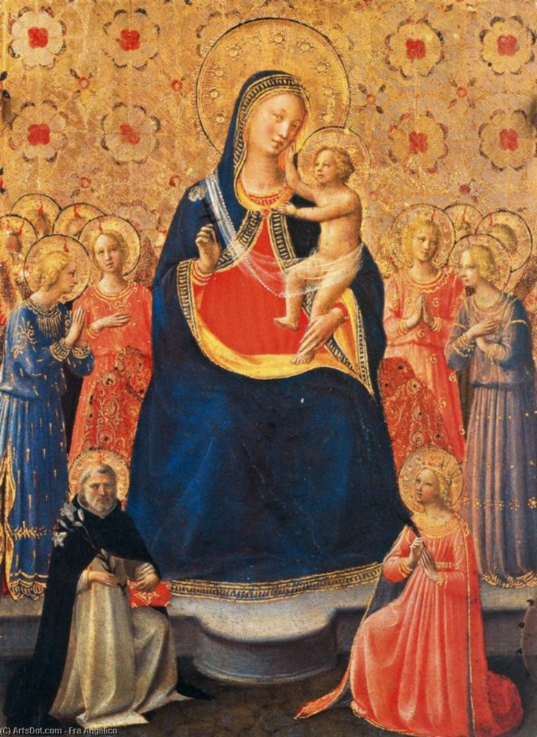 The Virgin And Child Between Saints Dominic And Catherine Of Alexandria — Fra Angelico