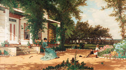 N My Neighbor's Garden — Alfred Thompson Bricher