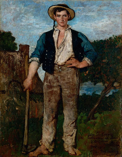 Le Paysan À La Houe, Portrait De Jehan Loïs Tanguy — Jules Elie Delauney