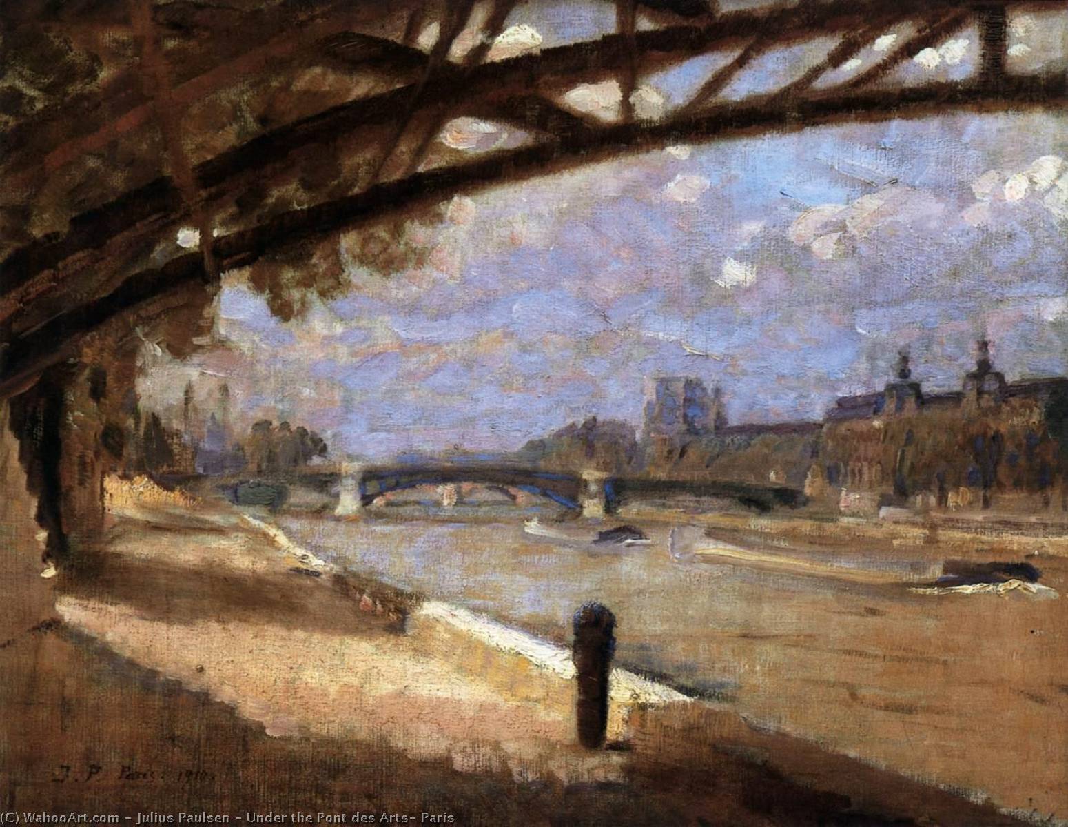 Under The Pont Des Arts, Paris — Julius Paulsen