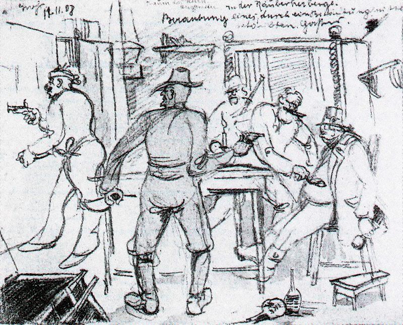 In The Roberts' Den. A Guest Who Has Been Given A Seeping Draught In Robberd — George Grosz