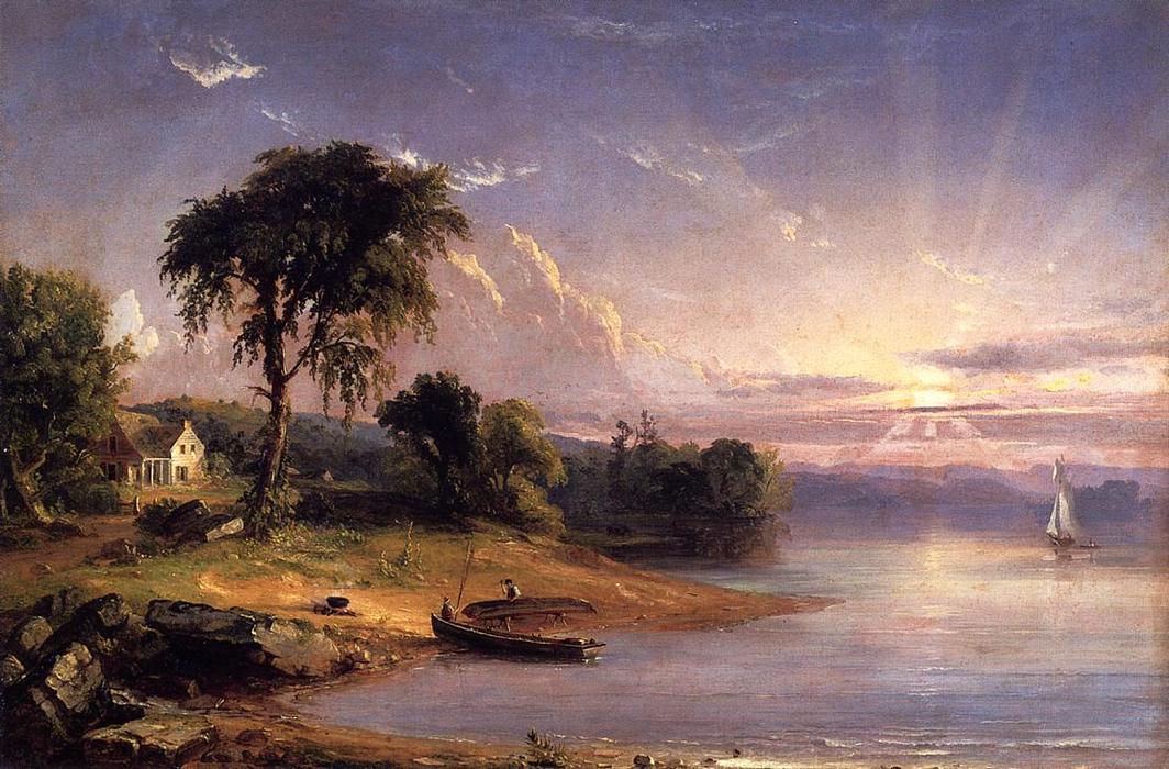 Boat Caulking On Greenwood Lake — Jasper Francis Cropsey
