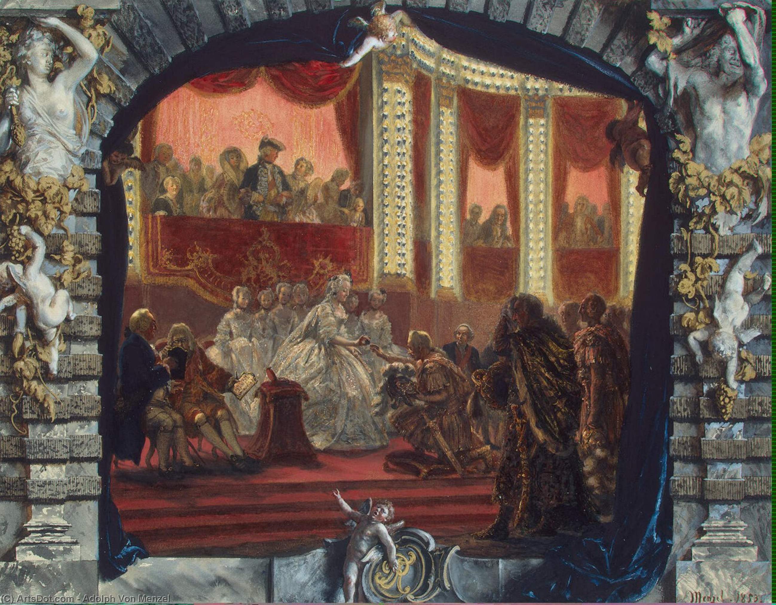Presentation Of Rewards In Lustgarten After The Night Carrousel In 1750 — Adolph Von Menzel