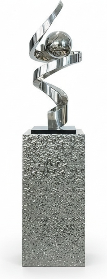 Silver Stainless Steel Abstract Sculpture - Modern Home Decor