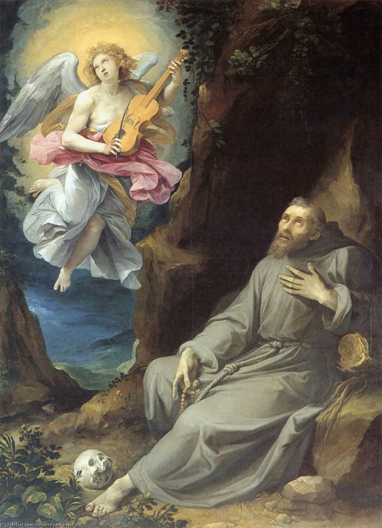 St Francis Consoled By An Angel — Đuze Cesari