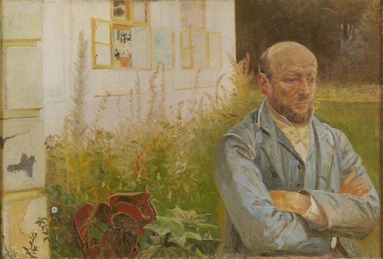 Portrait Of Piotr Dobrzanski In The Garden — Jacek Malczewski