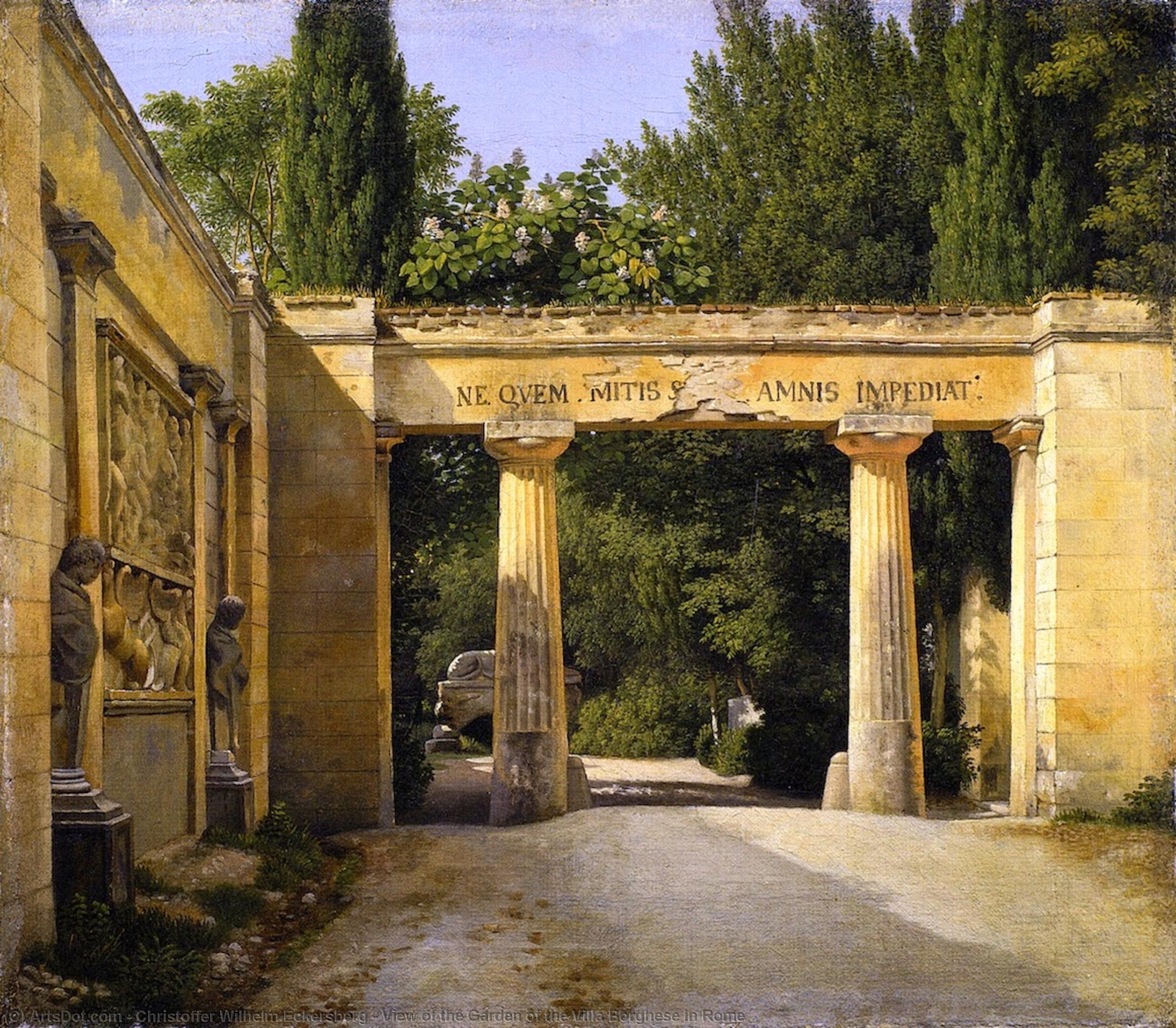 View Of The Garden Of The Villa Borghese In Rome — Kristofer Vilhelm Ekerberg