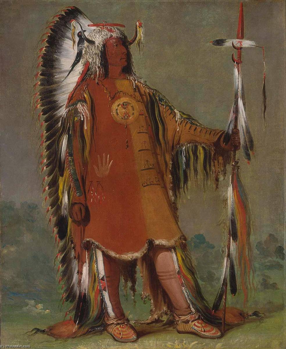 Máh To Tóh Pa, Four Bears, Second Chief, In Full Dress — George Catlin