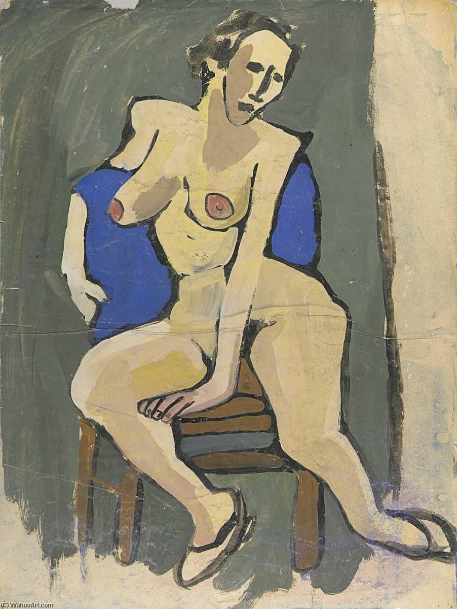 Female Nude Seated On Chair — William H. Johnson