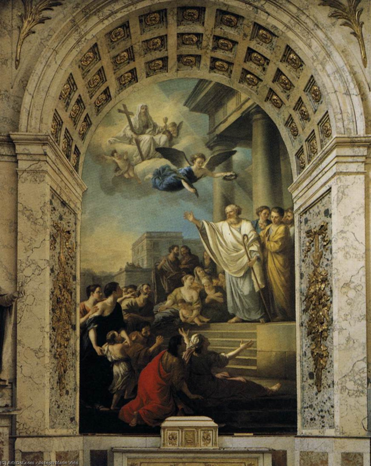 St Denis Preaching In Gaul — Joseph Marie Vien