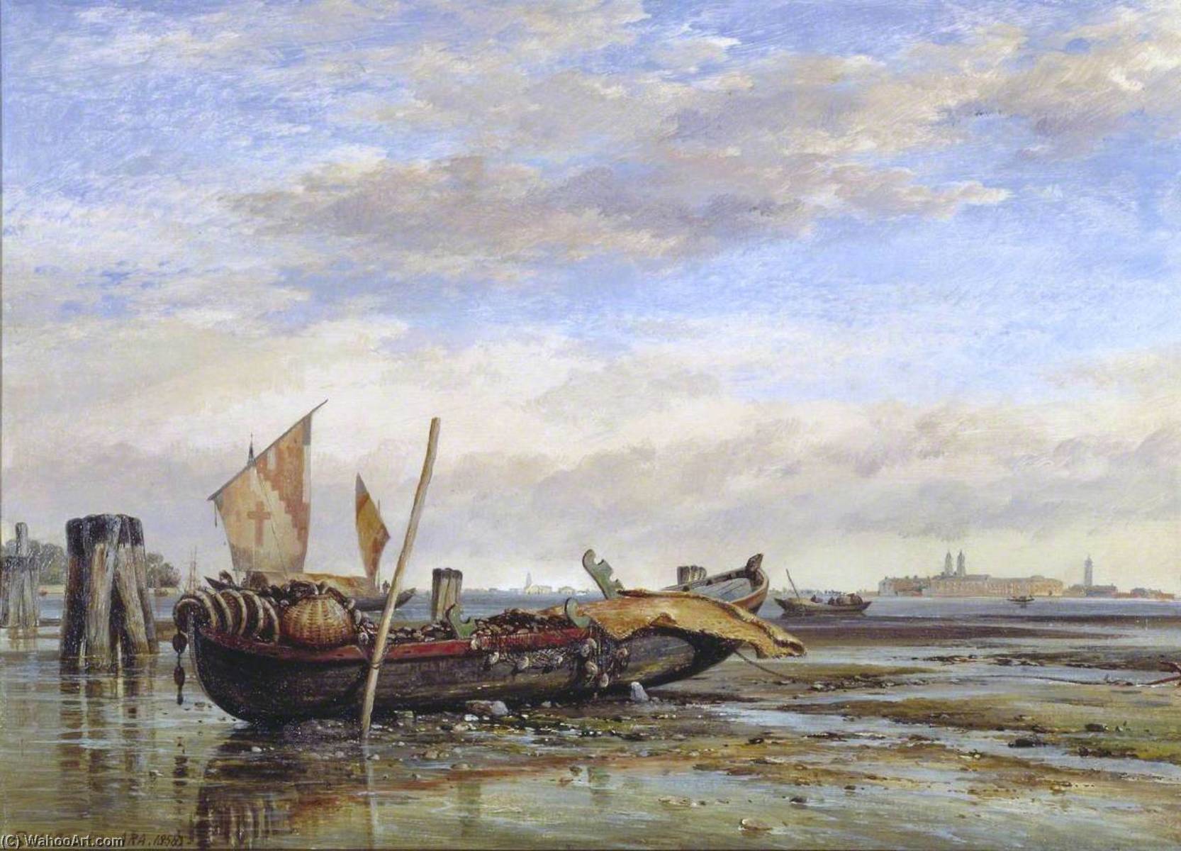 Boat, Near Venice — Edward William Cooke