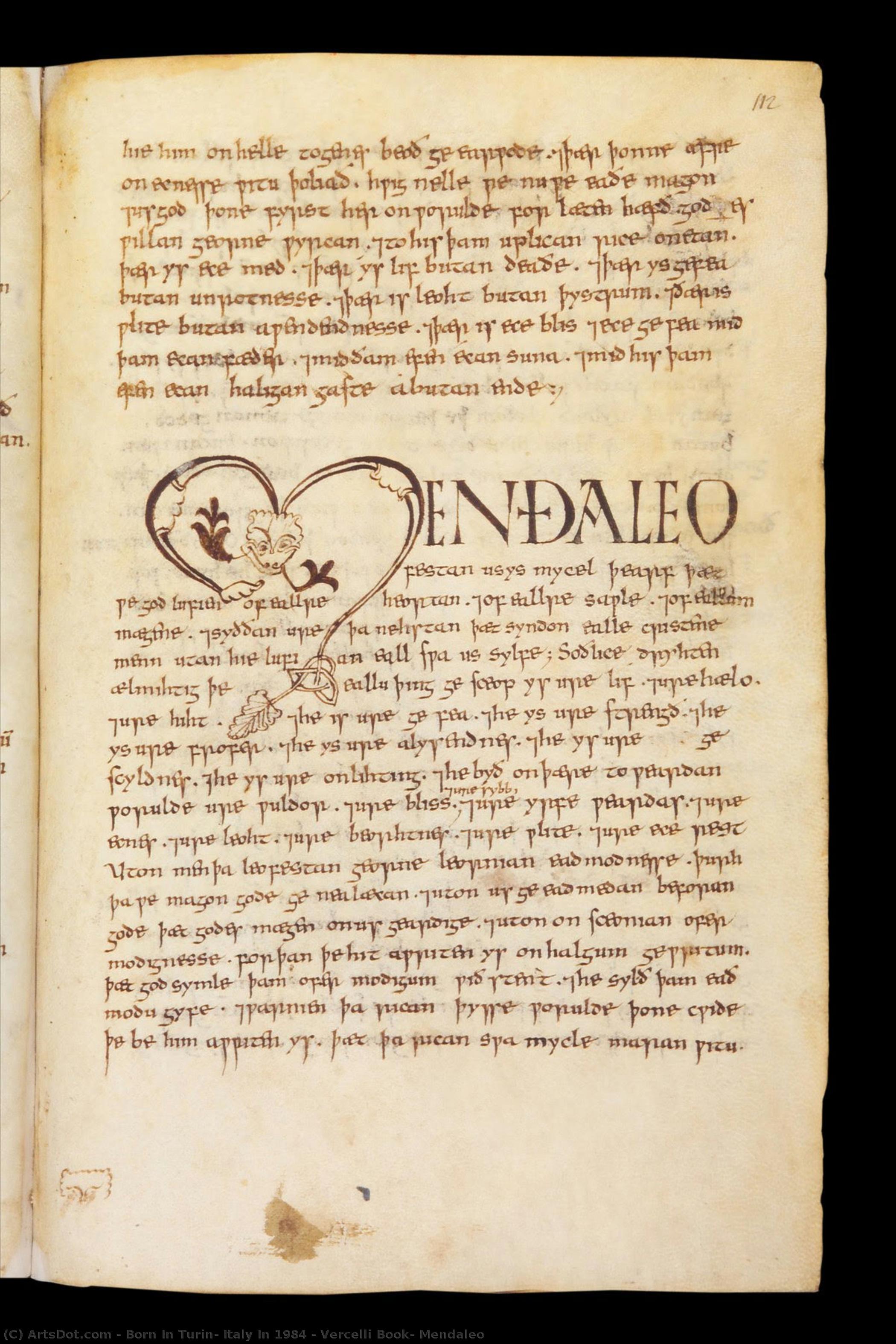 Vercelli Book, Mendaleo — Born In Turin, Italy In 1984
