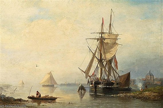Shipping In An Estuary — Nicolaas Riegen