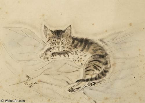 Chat Sur Des Couvertures — Léonard Tsuguharu Foujita