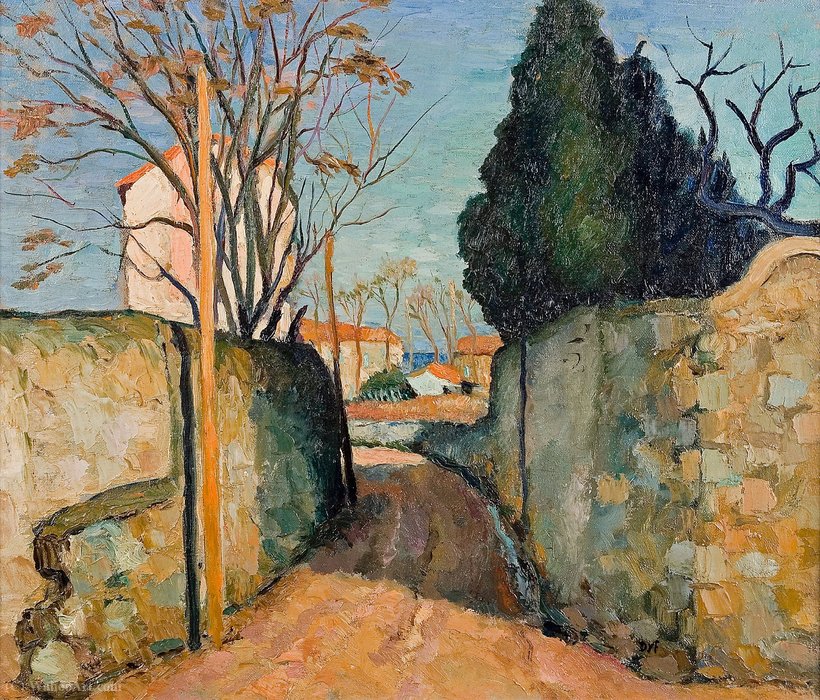 Village Street In Provence Near Arles, (1945) — Marcel Dyf