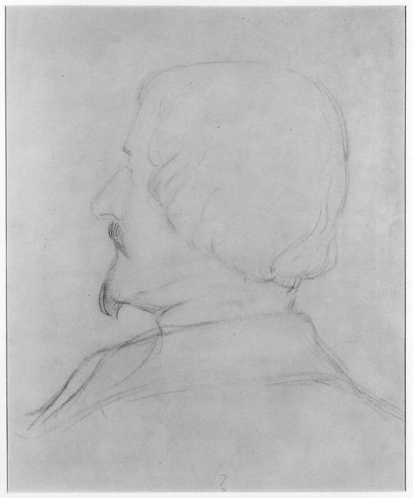 Portrait Sketch Of Eastman Johnson — Emanuel Gottlieb Leutze