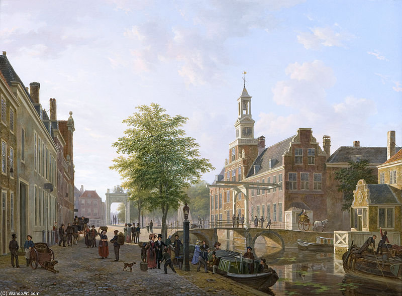 Gezicht Op Het Oude Vrouwen- En Kinderhuis Aan Het Zieken — Bartholomeus Johannes Van Hove